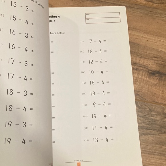 Two Kumon workbooks ages 6, 7, 8 ~ simple subtraction and simple multiplication - Picture 8 of 9